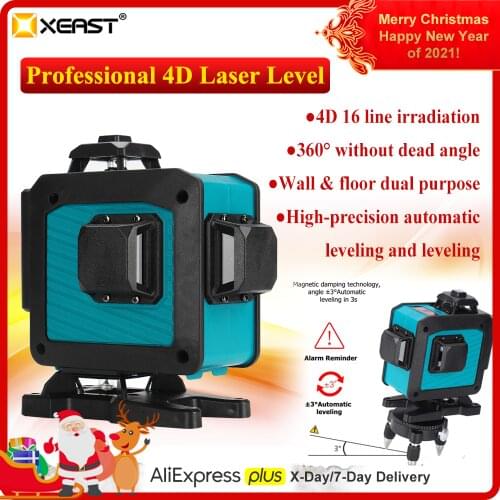 2020 4D Laser Level 16 Line 360 Horizontal Vertical Cross Green Light Laser Level Self-Leveling Measure Super Powerful Laser
