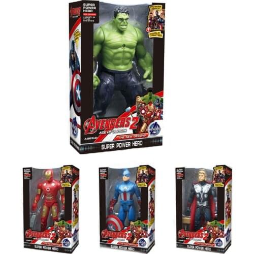 4Pcs/set Marvel Avengers Captain America Thor Iron Man Hulk 19cm Model Doll Kids Educational Action Figures Toy Birthday Gift