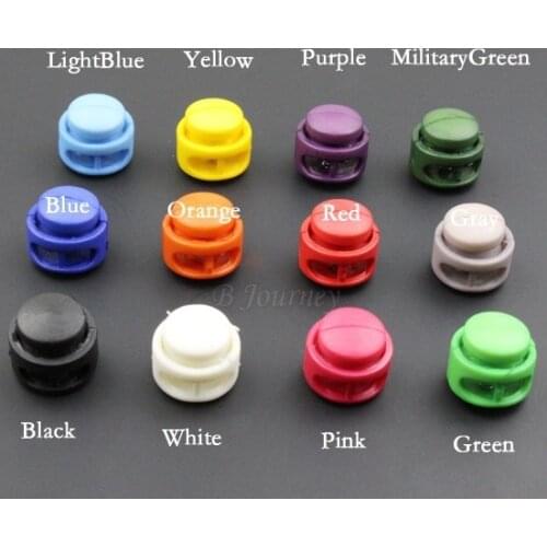 50pcs/pack 11mm*17mm Mixed Color Roundness Cord Lock Toggle Stopper Plastic toggle clip #MJ014