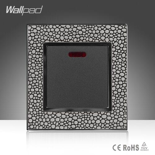 Bathroom Accessories Wallpad Leather Frame 110V-250V 45A One Gang Push Switch Kitchen Air Condition Switch Free Shipping