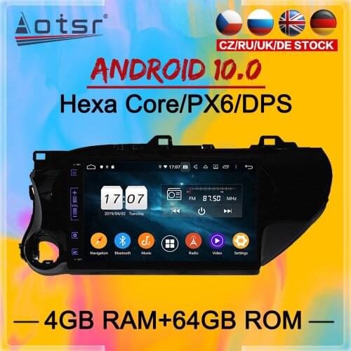 2Din IPS Screen Android 10 DSP Car Multimedia Player For Toyota Hilux 2015 2016 2017 2018 Navi Audio Radio WIFI Stereo head unit