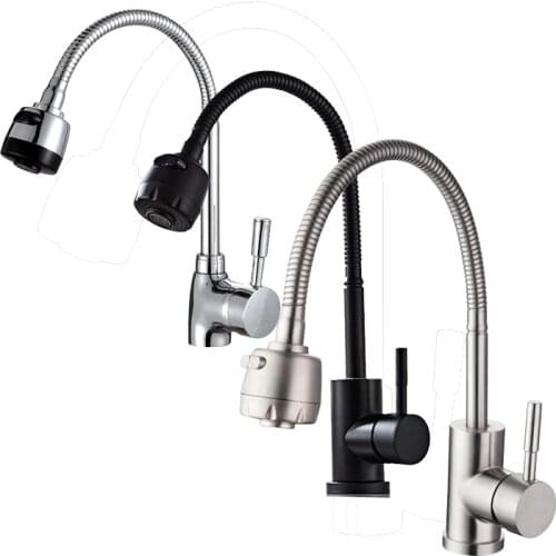 BAKALA Two Function Stainless Stainless Kitchen Faucet Hot and Cold Water Kitchen Faucets Mixer Tap Sink Faucets BR-9101