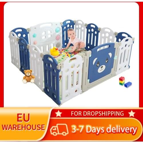 Baby Guardrail Playpen Children Foldable multifunctional Fence Infant Safety Barriers Baby Outdoor Playground Park for 0-6 Years