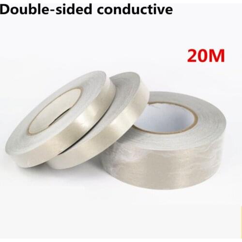 1pcs 20M Double-sided conductive Fabric Cloth Tape, PC, Mobilephone PCB Cable EMI Shielding, Wrap