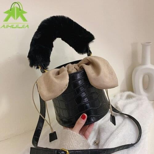 Stone Pattern Small Bucket Bag Crossbody Bags for Women 2021 New Fashion Purses and Handbags Luxury Female Designer Shoulder Bag