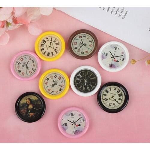 1:12 Scale Colorful Clocks Miniature Dollhouse Wall Clock Play Doll House Miniaturas Home Decor Accessories Toy for kids