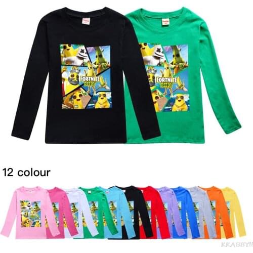 Fortnites Cartoon New Game t-shirt Boys Streetwear Clothes for Long sleeve Teenager Children Tops girl Spring