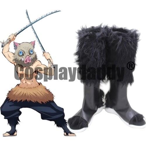 Demon Slayer: Kimetsu no Yaiba Demon Slaying Corps Kisatsutai Inosuke Hashibira Anime Manga Cosplay Shoes Boots X002
