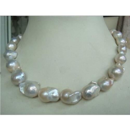Selling HUGE 18"18-25MM AUSTRALIAN SOUTH SEA NATURAL WHITE NUCLEAR PEARL NECKLACE>ePacket free shipping