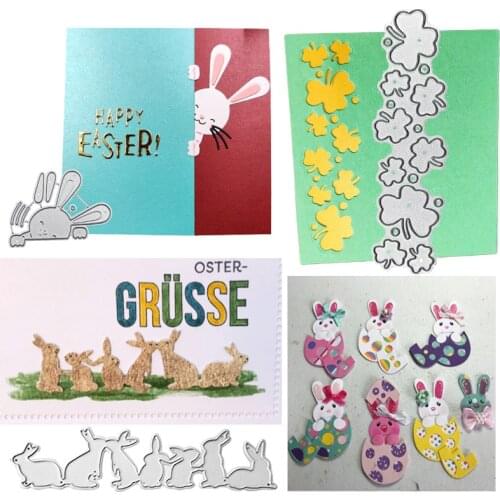 Easter Bunnys Eggs Metal Cutting Dies Stencil Scrapbooking DIY Album Stamp Paper Card Embossing Decor Craft New Dies for 2021