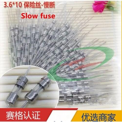 3.6*10 MM 100mA 250V 0.1A Cap Slow fuse for lead glass ,new and original 200pcs/lot