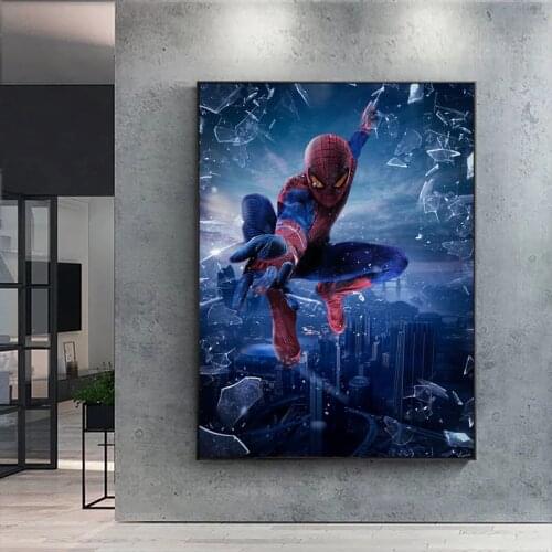 Marvel Spiderman Movie Poster Spider-man Wall Art Canvas Painting Picture for Living Room Home Decoration Mural
