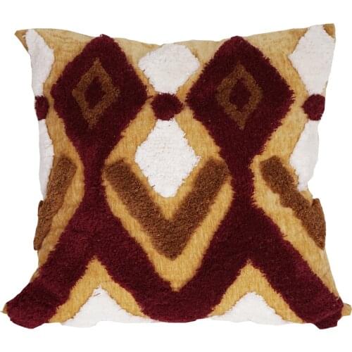 Luxury Moroccan Style Embroidery Cushion Cover Brow White Boho Style Ethnic Colorful Pillow Cover 45x45cm Sofa HomeDecoration