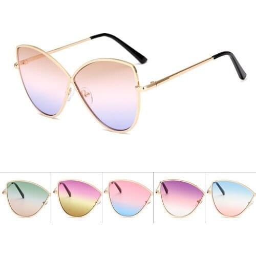 2019 Frameless Ocean Progressive Three-color Piece Sunglasses One-piece Closed Mirror Euramerican Street Shot Slope Multicolor