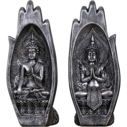 Resin Hand Statue Buddha Bust Decoration Modern Sculpture Buddah Decor Buddha Hand Crafts Decorative Ornaments