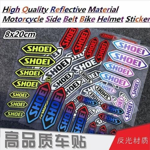 Helmet Windshield glass Reflective Stickers SHOEI MOTO GP Car Sticker Decals Racing Motorcycle 8CM*20CM