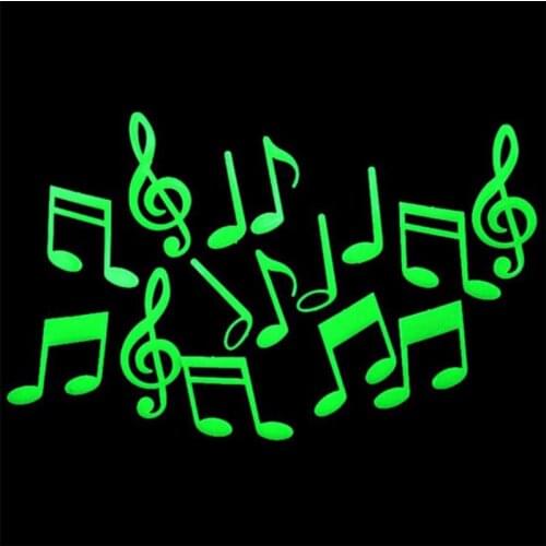 Luminous Stickers Mini Musical Note Luminous Wall Stickers Glow Dark Stars Stickers Kids Bedroom Room Home Wall paper Decor