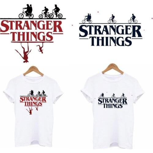 Stranger Things Parches Iron on Letters Patches for Clothes Bikers Stripes Thermal Stickers Heat Transfers To Clothing Jackets F