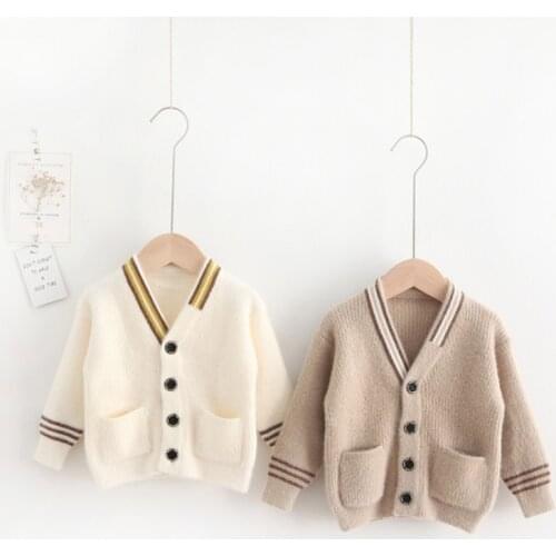 Knitted Baby Coat Kids Sweaters V-neck Kids Jumper Cardigans Woolen Boys Girls Sweater Toddler Cardigan Sweater Outerwear