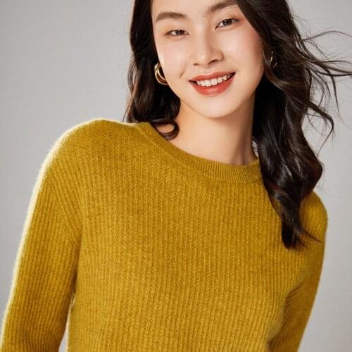 Female Knitwears 100% Pure Merino Wool Knitted Sweaters 2021 Winter Oneck Soft Warm Pullovers Long Sleeve Jumpers