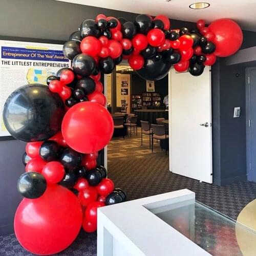 1set Latest Hot Sale Red Black Balloon Arch Latex Balloons Garland Wedding Party Balloons Baby Shower Supplies Backdrop Decor