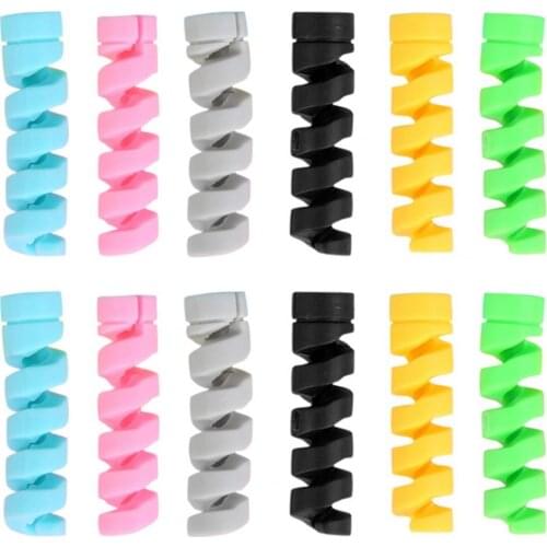 10Pcs Cable Protector Spiral Design Soft Silicone Universal Charger Cable Saver Phone Accessories for Charging Line