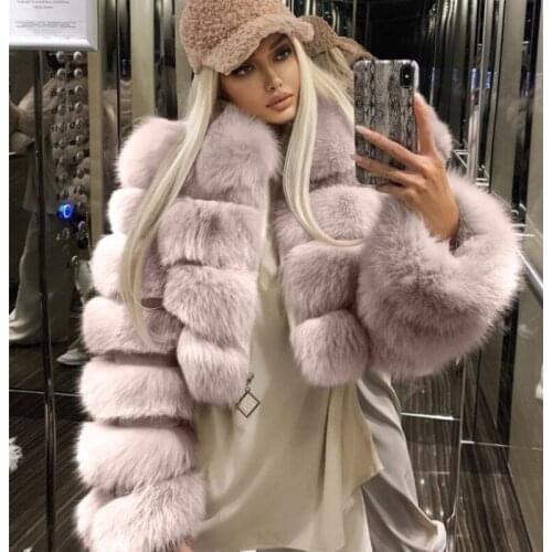 4XL Plus Size 2021 Winter Fashion Long Sleeve Turn-down Collar Stylish Faux Fur Coat Casual High Street Zipper Outwear