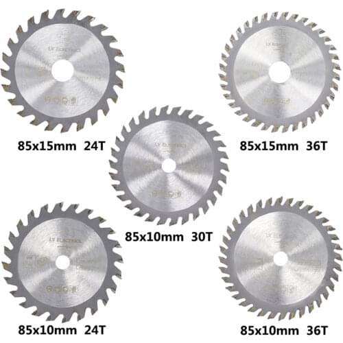 5 pcs 85mm diameter 24/30/36 teeth carbide circular saw blade mini tct cutting disc wood saw blades