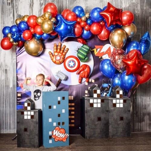 68pcs Birthday Party balloon red blue latex ballons Cartoon figure theam chain DIY wedding Confetti globos baby shower kid toys