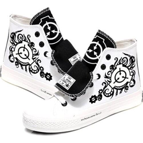 Anime Single Layer Shoes Cartoon SCP Print Men/Women Flats Lovers Breathable Keep Warm Shoes for Students Boys Girls