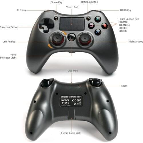 Wireless Bluetooth For PS4 Gamepad ABS Touch Screen Dual Shock Double Vibration Game Joystick Controller For PS4