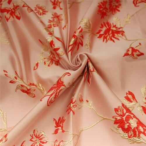 CF1130 high grade brocade jacquard fabric national style gold silk flower children dress fashion cheongsam fabric DIY material