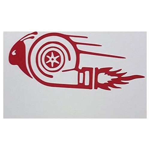 Chase Grace Studio JDM Racing Turbo Snail Vinyl Decal Sticker|RED|Cars Trucks Vans SUV Laptops Wall Art|7.5" X 3.5"|CGS711