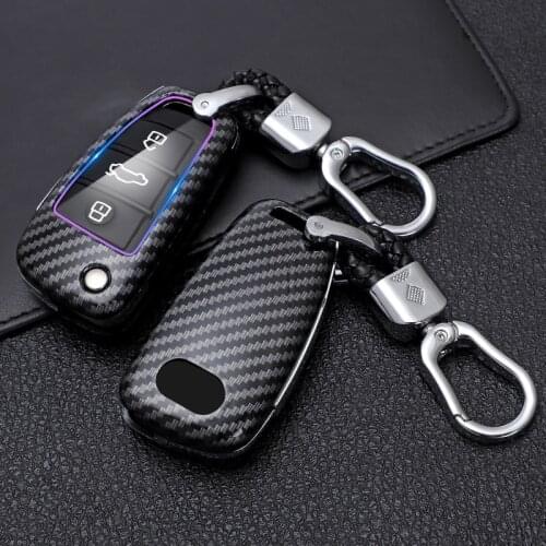 ABS Carbon Fiber Car Remote Key Case Cover For Audi A3 A4 A4L B6 B7 B8 A5 A6 A6L C5 C6 Q3 Q5 Q7 S5 S7 RS3 TT Key Pouch