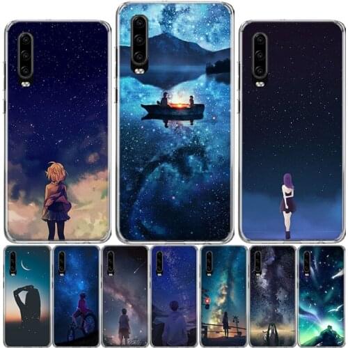 Starry day anime Phone Case For Huawei P40 P30 P20 P10 Mate 10 20 30 Lite Pro P Smart Z Plus 2019 Cover Shell Coque