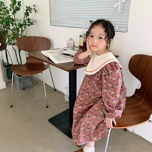 Girl Dress Kids Baby Gown 2021 Classic Winter Autumn Plus Thicken Outwear School Toddler Long sleeve Uniform Children Clothing