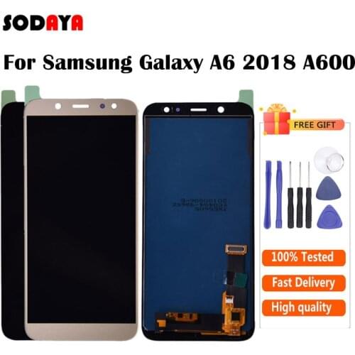 For SAMSUNG Galaxy A6 2018 Display A600 A600F A600FN LCD Display With Touch Screen Digitizer Sensor Assembly Free Shipping
