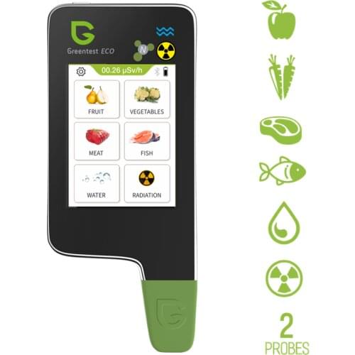 Greentest-ECO6 Updated Home Digital Radiation TDS Water Nitrate Tester Detector with Capacitive Screen and Bluetooth Function