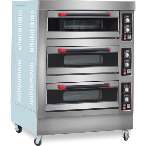 Bread bakery equipment 3 deck 6 trays electric baking oven gas type cake cookies baker machine on sale