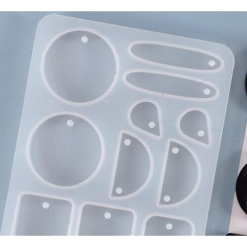 Crystal Epoxy Crafts Resin Mold Earrings Dangler Pendant Casting Silicone Mould W8KF