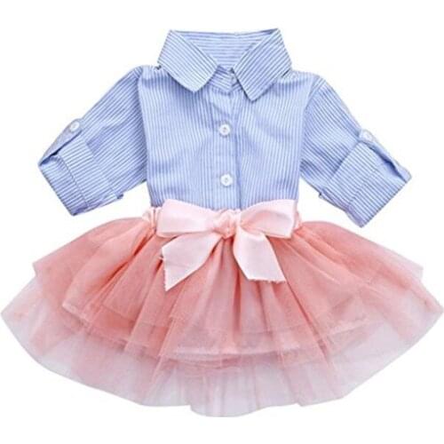 Newborn Girls Clothes Set Infant Kids 2Pcs Toddler Baby Girls Striped T Shirt Tops+BowTutu Skirt 2PCS Set Girls Outfits Clothes