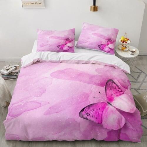 Duvet cover set pillowcase euro 2.0 1.5 family for home 3D luxury bed linen Bedding set bedclothes 4pcs butterfly