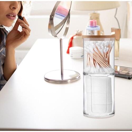 Cosmetic Storage Box Transparent Convenient Simple Makeup Cotton Pad Swabs Organizer Storage Box Home