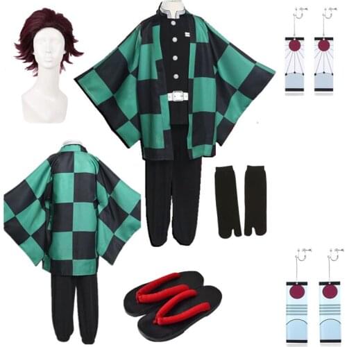 Anime cosplay Comic Kamado Tanjiro cosplay Clothing Halloween Mens Kimono Outfit Full set