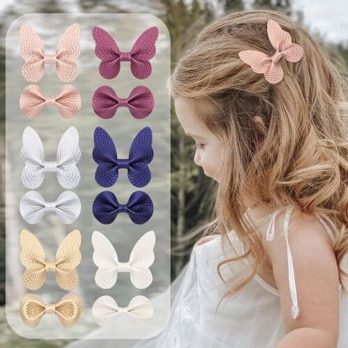 Fashion Girl Butterfly Hairpin Creative New Childrens Solid Color Cute Hair Accessories WT305