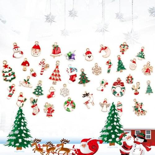 Fashion Santa Claus Christmas Charms Metal Alloy Pendant Charms Xmas Ornament Hanging Merry Christmas Tree Decoration New Year