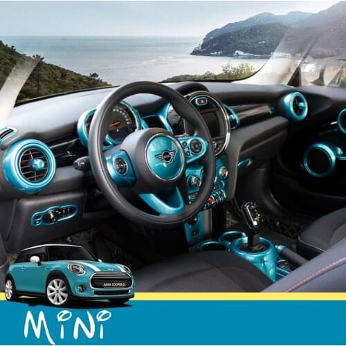 Car Window Lift Panel Cover Steering Wheel Stickers For MINI COOPER ONE F55 F56 F57 Air Conditioning Adjustment Knob Accessories