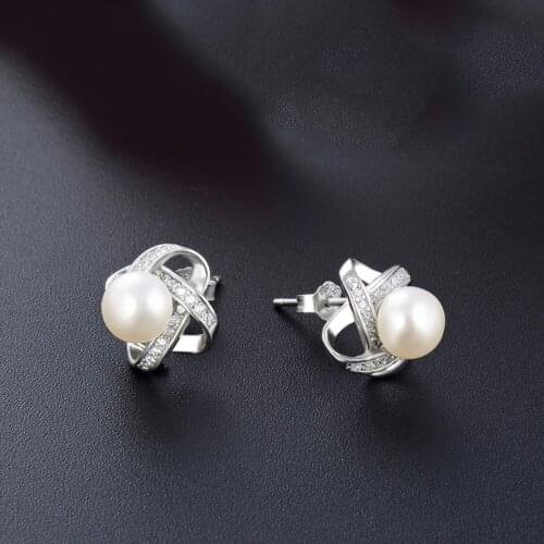 Real Natural Pearl Stud Earrings Women Luxury 925 Sterling Silver Aretes De Plata Jewelry Orecchini Silver 925 Jewelry Earrings