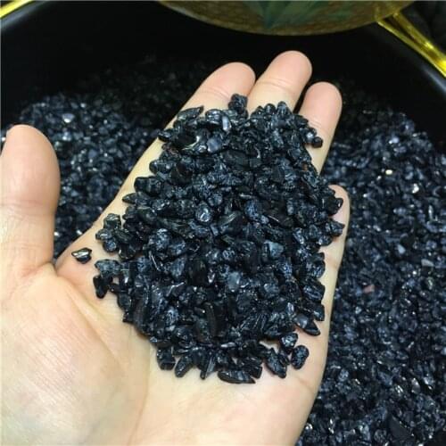 100g Natural Black Schorl Jet Stone Rock Tourmaline Crystal Quartz Mineral Specimen Fish Tank Garden Flowerpot Decoration Stones