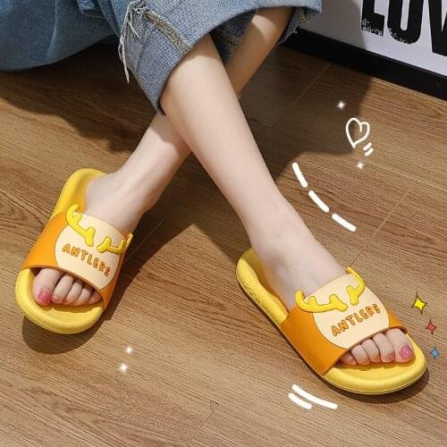 Slippers women cartoon bath non-slip household couples cute soft slippers men home slippers house slippers men designer